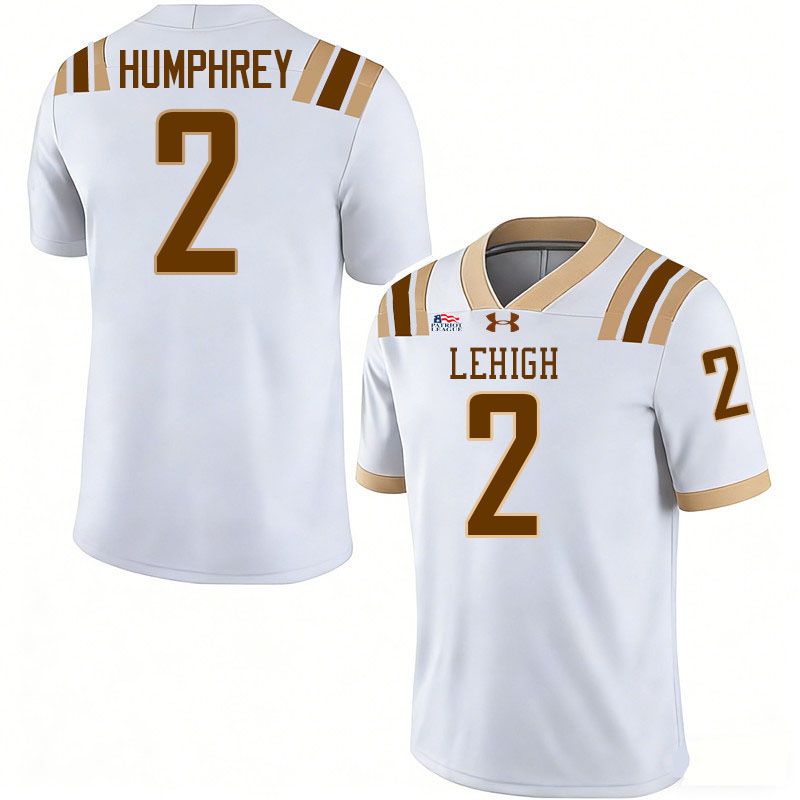 Lehigh Mountain Hawks #2 Mason Humphrey College Football Jerseys,Uniforms-White